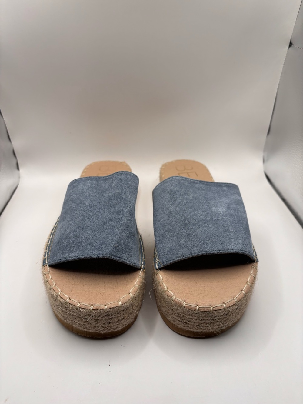 Women’s Blue Suede Slide Platform Sandals